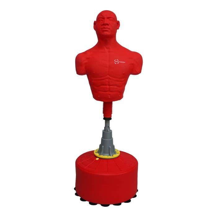 Grand Mannequin de Frappe Rouge Réglable 175cm Arts Martiaux Boxe Entrainement