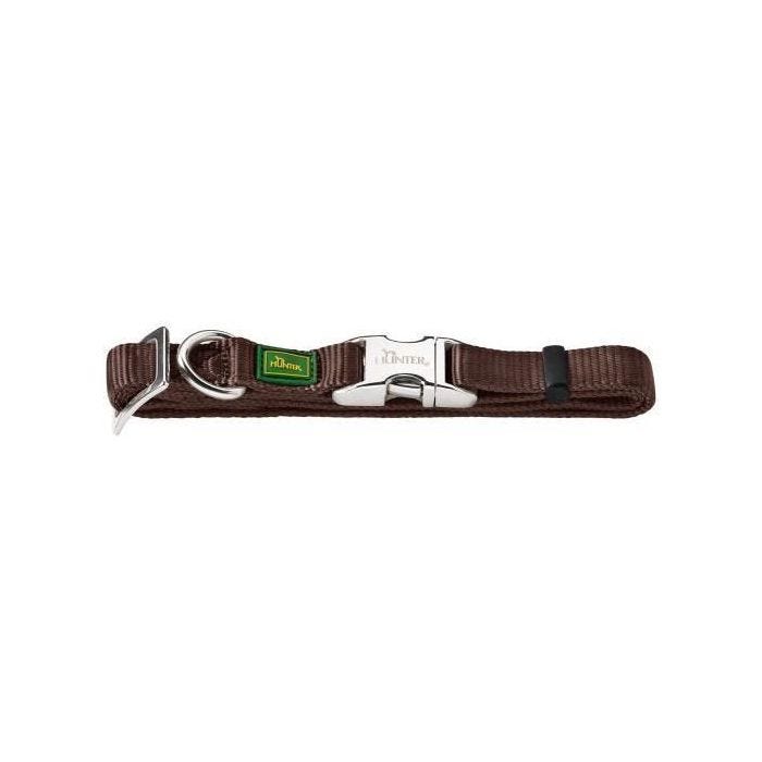 Collier pour chien - Hunter - Vario Basic Alu Strong - Marron - Taille S - Nylon résistant