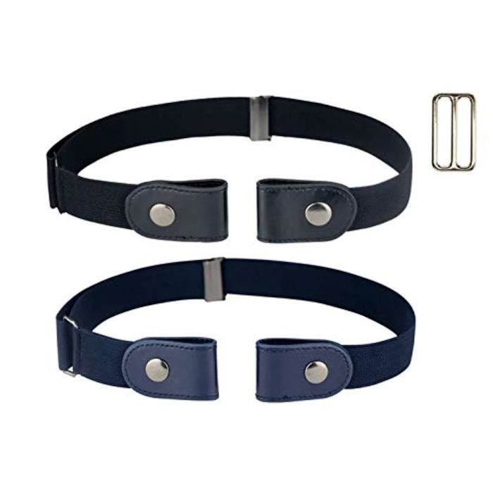 Boucle De Ceinture HWOEJ No Buckle Belt Ladies Invisible Elastic for Men/Women Jeans Pants Dresses Uniforms Taille-M