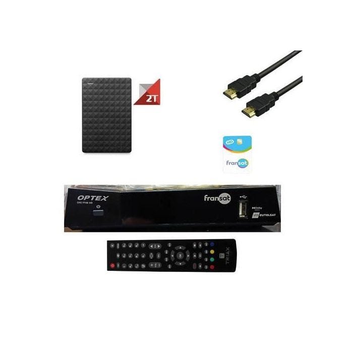 KIT RÉCEPTEUR SATELLITE ORS 9948 FRANSAT+ CARTE FRANSAT VALABLE 4 ANS + DISQUE DUR 2TO + HDMI