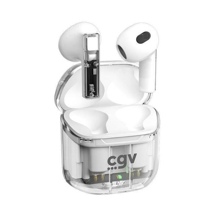 Écouteurs sans fil Bluetooth - CGV - URBAN GHOST (Blanc) - Autonomie 30h - Contrôle tactile - TWS