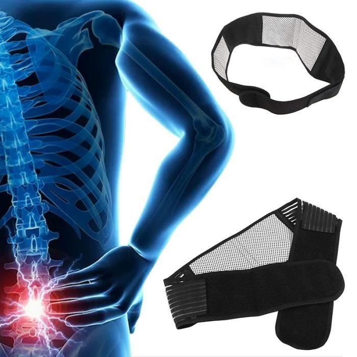 SHOP-STORY - Ceinture Lombaire Réglable Auto Chauffante Biomagnétique avec Pierre Tourmaline - Taille M - environ 105 cm