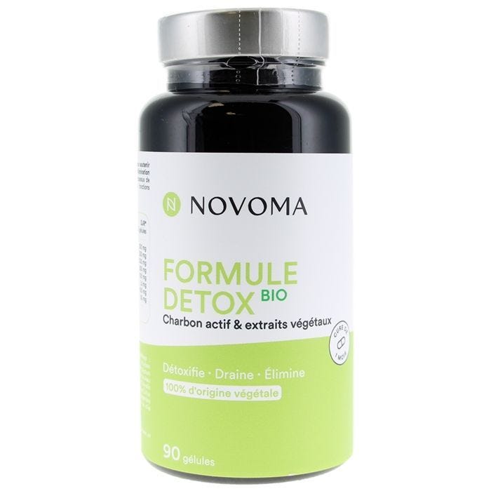 Charbon actif Novoma - Formule Detox Bio - 90 Gélules