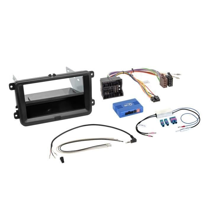 Kit 2 DIN - VW - 52 broches Quadlock - Siège de poche - Antenne - Remplacement autoradio