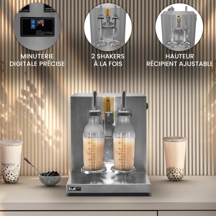 Shaker Bubble Tea - MONSTERSHOP - Automatique Inox - 120W - 400 tours/min - 2 Shakers 700ml