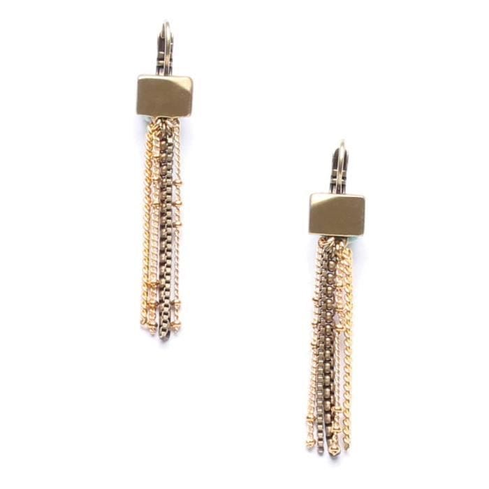 Boucles d'oreille - Pritzker Massilia - Ori Tao Doré - Plaqué or 24 carats - Étains et laiton - Femme