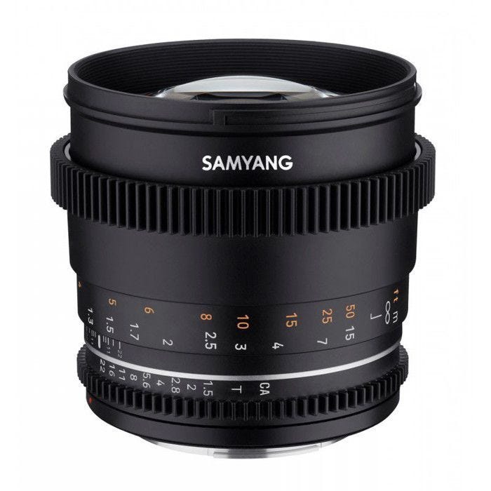 Samyang objectif vidéo vdslr 85mm t1.5 mk2 compatible avec canon ef