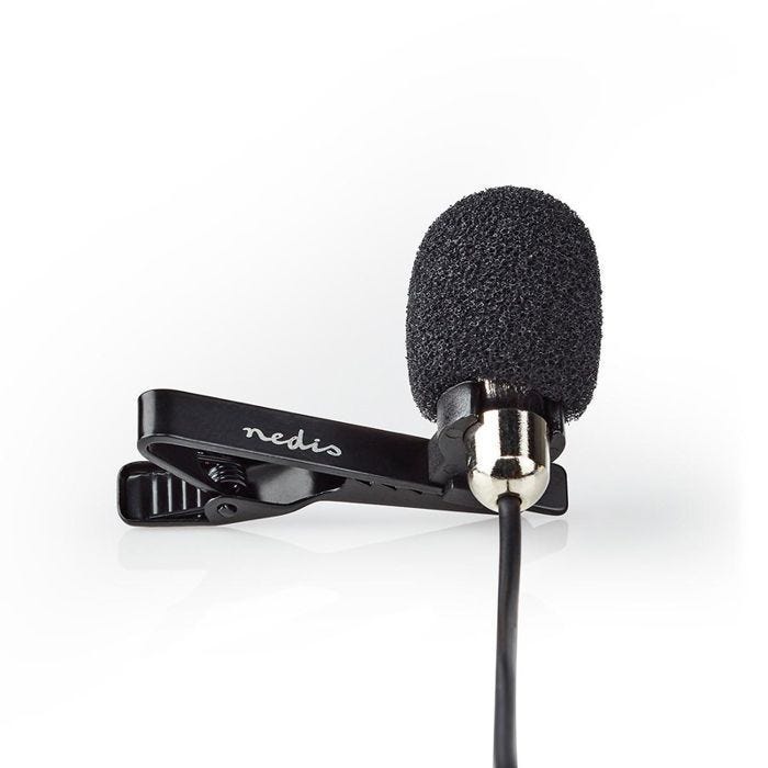 Microphone Cravate - Nedis - Clip-On - Filaire - Jack 3.5mm - Noir