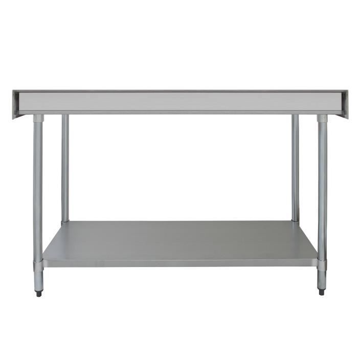 Lot Table de travail Support Plan Cuisine 1800mm & Êtagère d'Appoint 1800mm Tablette Préparation Culinaire Rangement