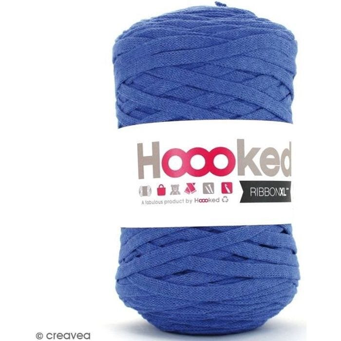 Ruban XL - HOOOKED - Bleu jeans - 120 m - 80% coton recyclé - Fil élastique et résistant