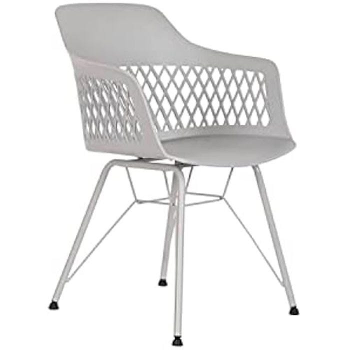 Chaise de Salle à Manger - DKD Home Decor - Modèle Standard - Polypropylène - Métal - Gris