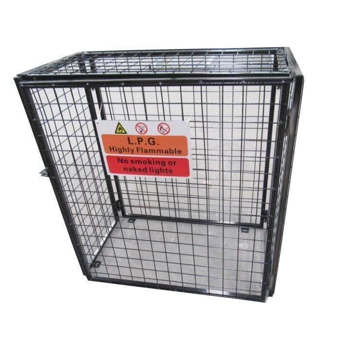 MonsterShop Cage Métallique Pliante en Acier Galvanisé avec Serrure pour Entreposage de 2 Bouteilles de Gaz standard de 19 kg