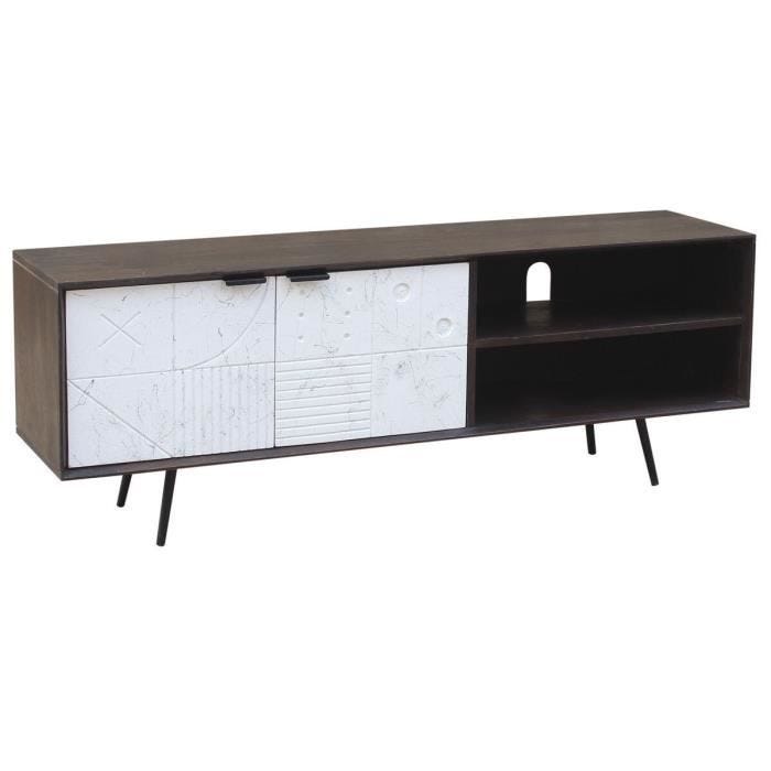 meuble tv style moderne mangue 140 cm