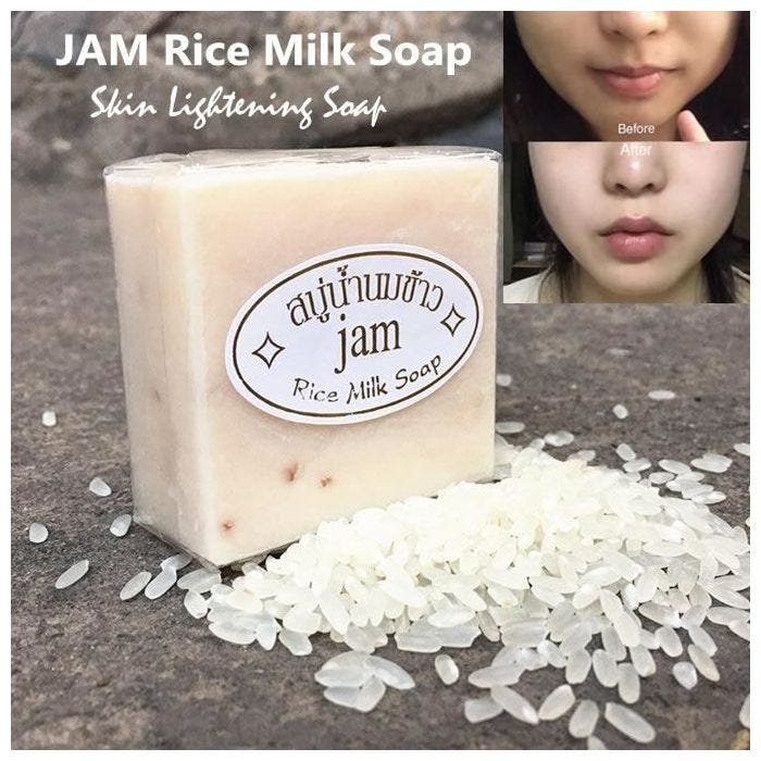 Savon artisanal au Lait de Riz 4 savonettes de 60g piece - Gluta & Collagen