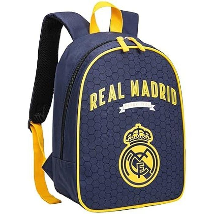 Sac à Dos Scolaire Real Madrid - Collection Officielle - Blanc - 25 x 32 x 11 cm - Enfant - Football