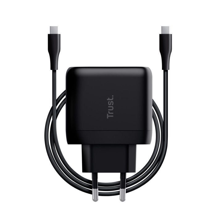 Trust Maxo Chargeur USB-C de 65W, 75% à Partir de Matériaux Recyclés, Rapide Câble USB-C 2m, Adaptateur Secteur - Blanc