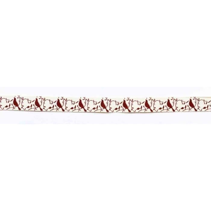 Ruban en coton - MÉGACRÉA - Oiseaux rouges - 1,5 cm - 2 m - Idéal pour DIY