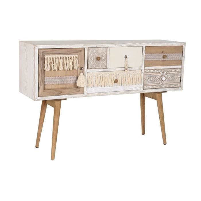 buffet sapin coton blanc (120 x 35 x 80 cm)