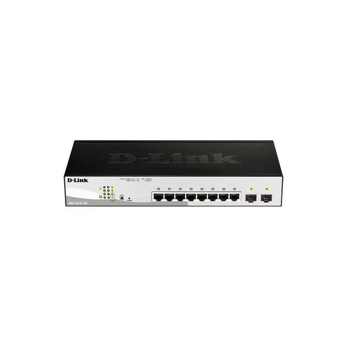 Switch - D-Link - DGS-1210-10P/E - 8 ports PoE RJ-45 - 2 ports SFP - Gigabit Ethernet