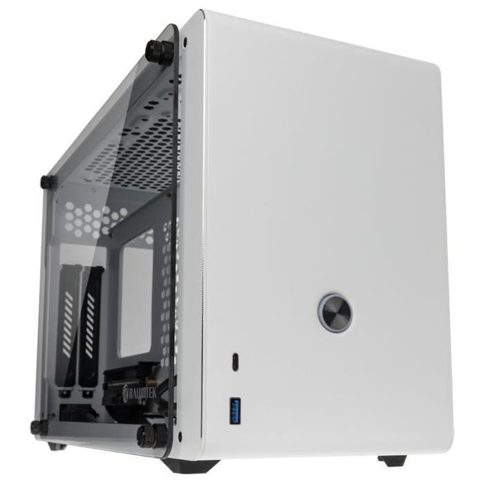 RAIJINTEK - Raijintek Ophion Mini-ITX-Gehäuse, Tempered Glass - weiß - Couleur:Noir