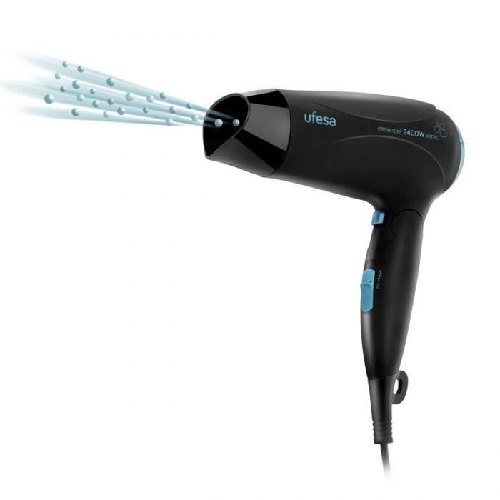 Sèche-Cheveux Pliable - UFESA - SC8310 - 2400W - Générateur d'Ions - Diffuseur et Concentrateur