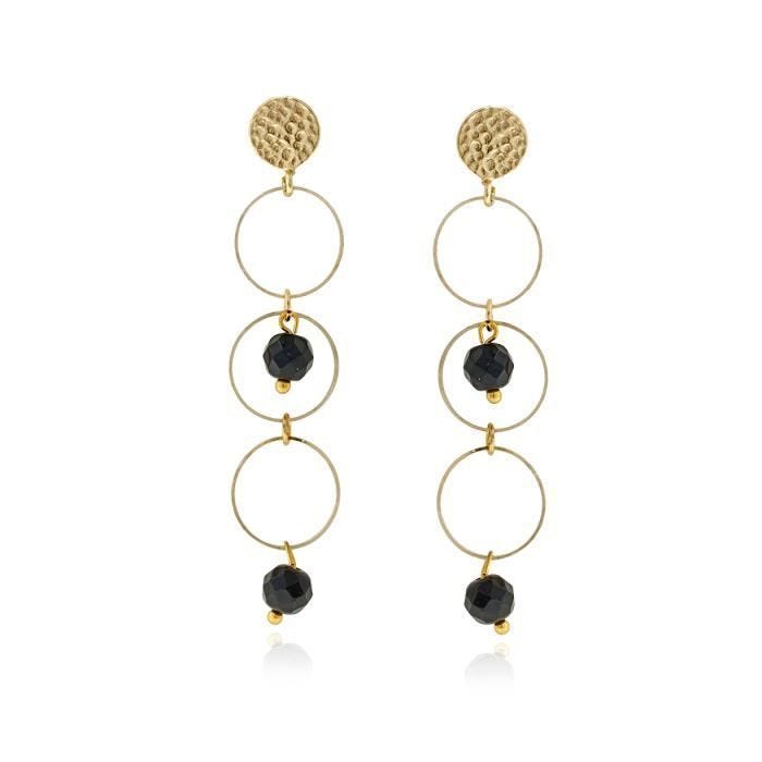 Boucles d'oreille perle noir - Grand modèle - La bonne étoile Noir