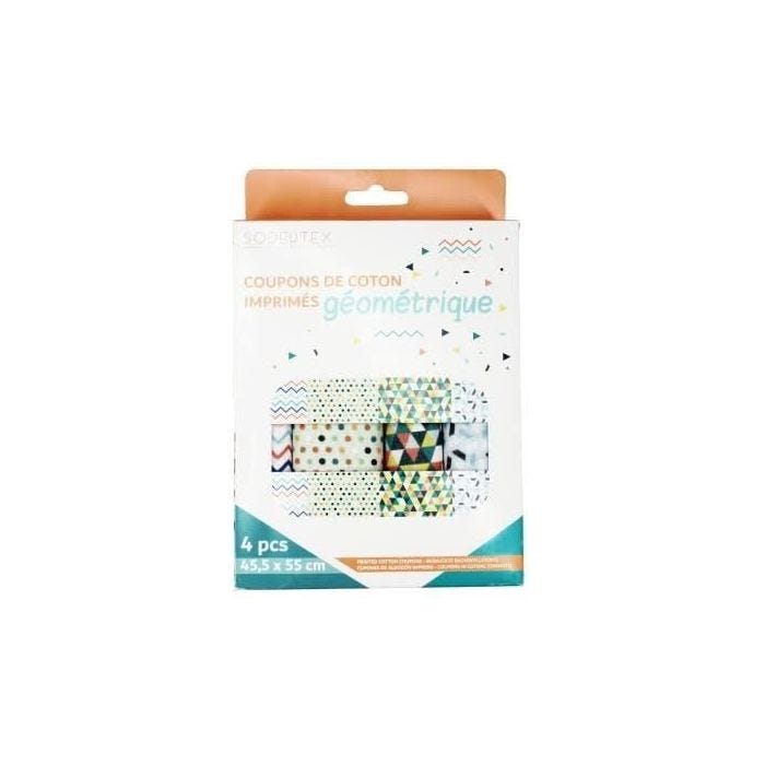 Coupon Tissu - SODERTEX - Imprimé Géométrique - 45,5 x 55 cm - 100% Coton - Loisirs Créatifs