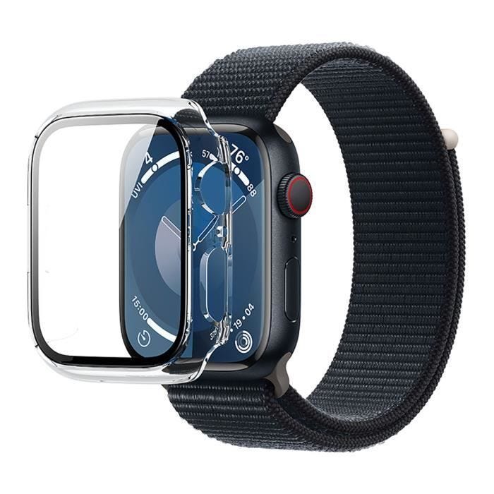 Coque - FORCE CASE - Apple Watch 7/8/9 45mm - Renforcée - Translucide - Transparent