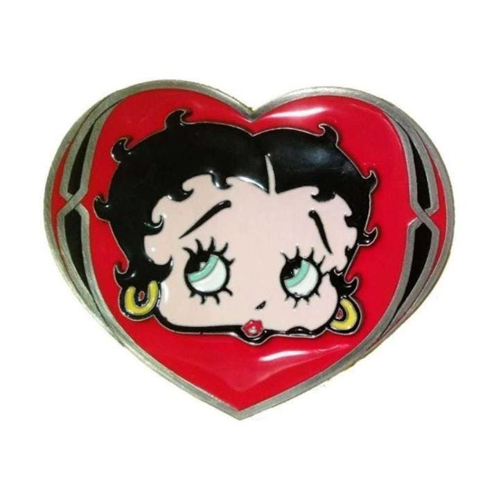 boucle de ceinture betty boop dans un coeur rouge pin up femme