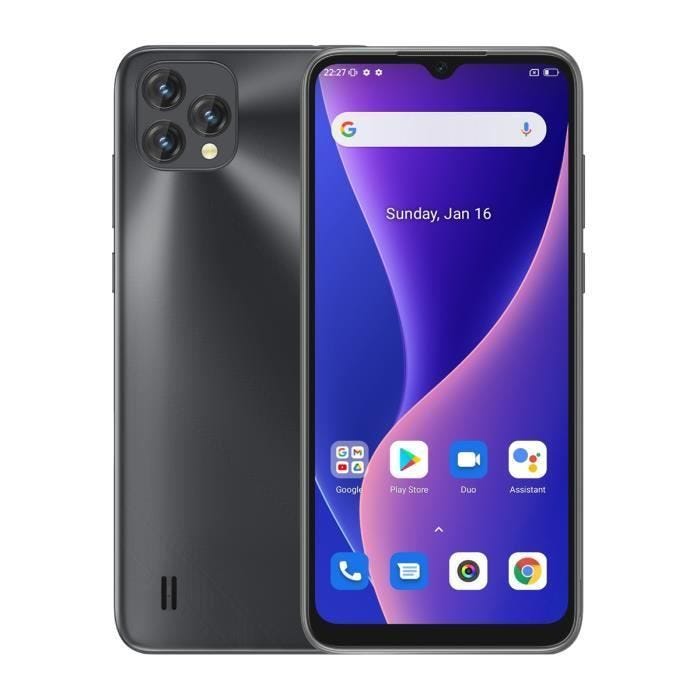 Smartphone Double SIM 6,5 OS Android 11 Téléphone 4G 4GB+32GB Noir YONIS