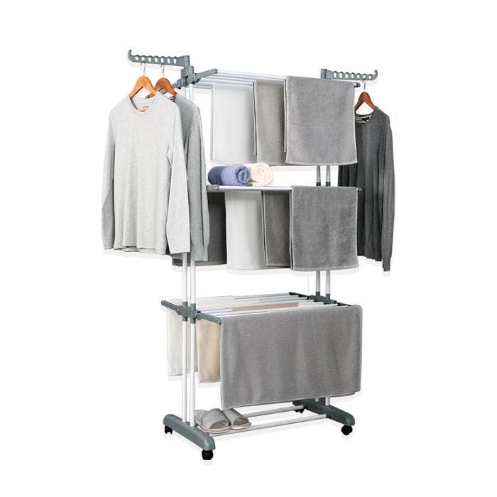 Séchoir multifonctions 20m d'étendage gris Herzberg HG8034-GRY