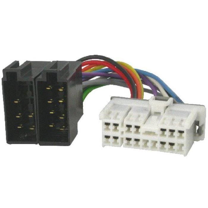 Fiche Autoradio 16PIN vers ISO - ADNAUTO - Universelle - Compatible Kia et Hyundai - 16 broches