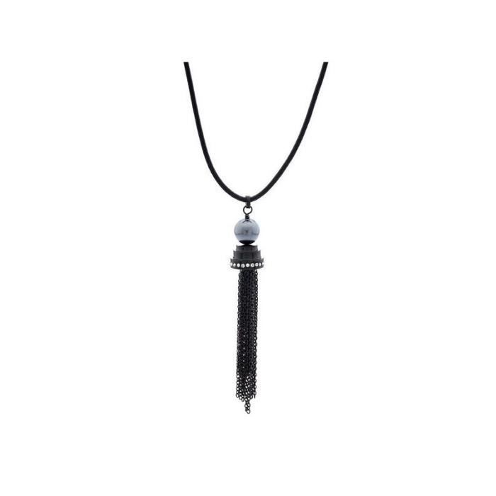 Collier - Misaki - QCRPODISSEY - 40 cm - Cuir - Noir