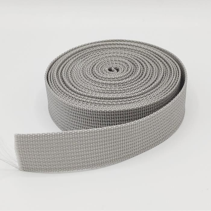 Sangle Polypropylène 25mm gris pour Sacs à Dos Main Couture Anse Accessoires Lunch Bag rouleau de 10 mètres