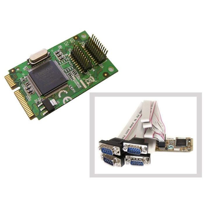 Carte Mini PCI Express série 4 PORTS COM RS232 FICHES DB9 avec Chipset MOSCHIP MCS9904
