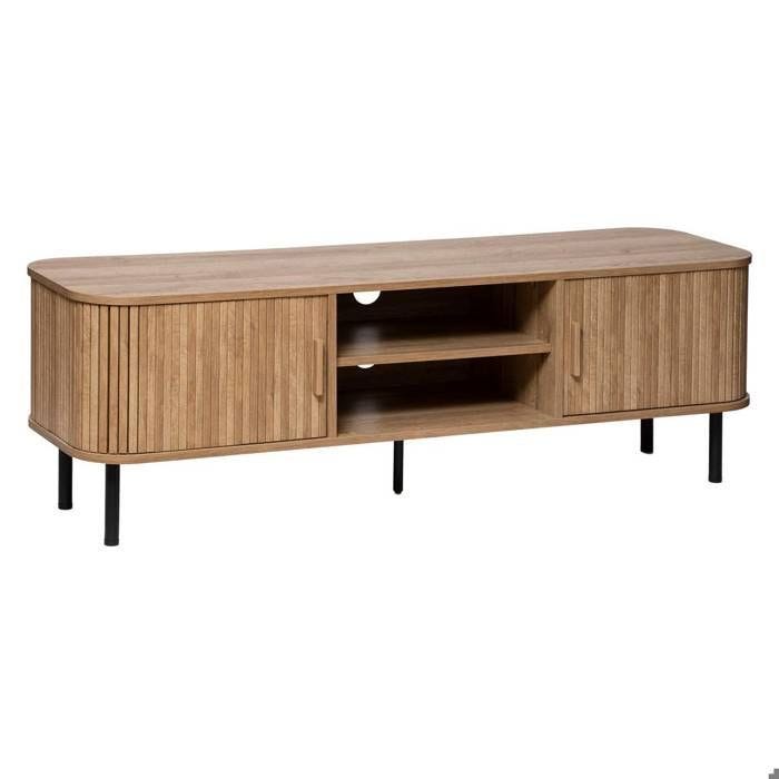 Meuble TV - ATMOSPHERA - Colva - Bois - Contemporain - 140cm - Beige