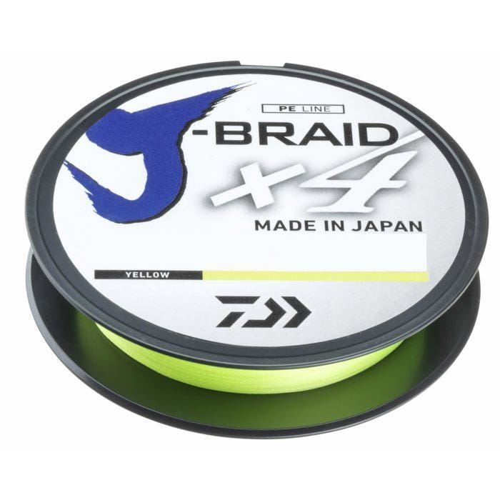 Tresse daiwa j braid x4b jaune - 135m 10-100 135 3.8 jaune