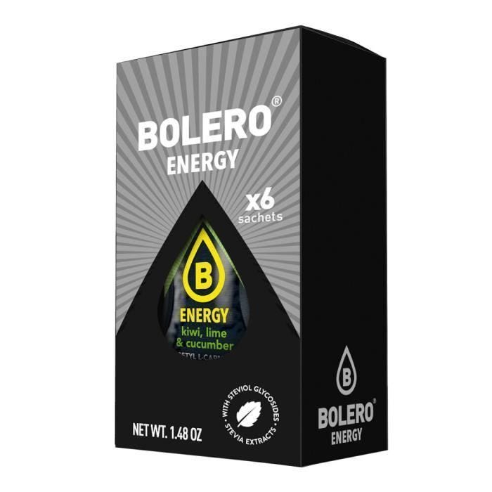 Boissons à diluer Bolero Drink - BOLERO® Energy - Kiwi, Lime & Cucumber Boite de 6