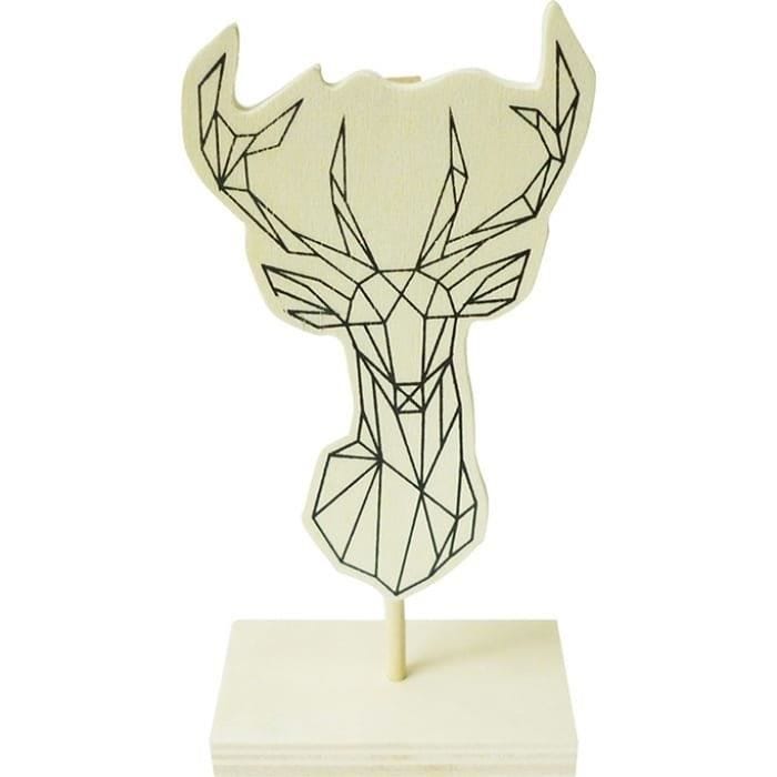 Clip mémo - Graine créative - Renne géométrique - Bois personnalisable - 11 cm - Marron