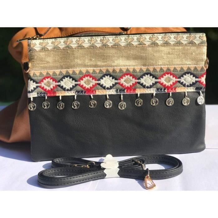 Pochette à Maquillage - Fait Main - Noir - Simili cuir - Imperméable - Multifonctionnelle