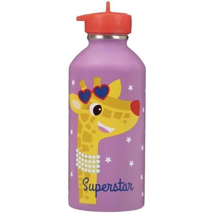 Gourde enfant - Superstar - 300ml - Acier inoxydable - 17 cm x 6,5 cm - Facile à nettoyer