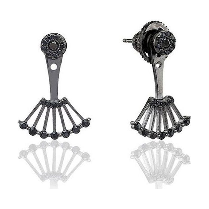 Sif Jakobs Ear Jacket Collection Ravenna Due Silver SJ-E0741-BK-BK