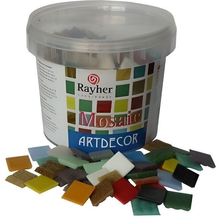 Mosaïque Artdecor multicolores 2x2cm - Rayher - seau de 1kg