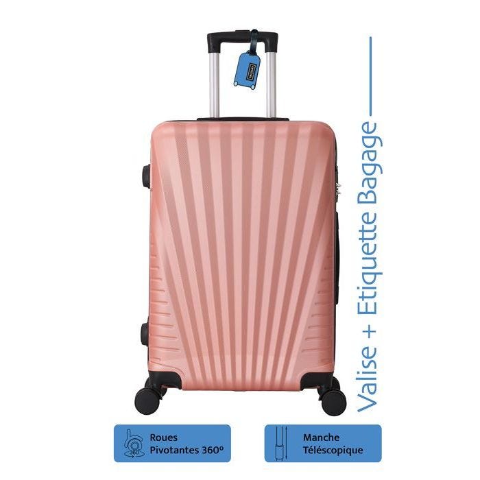Valise Moyenne - ADC - 65cm - Rigide - 4 Roues 360° - 65L - Rose
