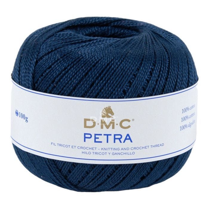 Pelote de laine - 100% coton - Bleu - 5823 - DMC - Petra - Longues fibres