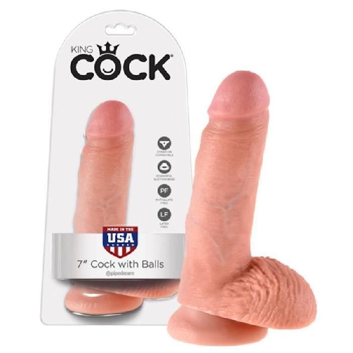 Gode ventouse avec testicules - 19cm D4.6cm