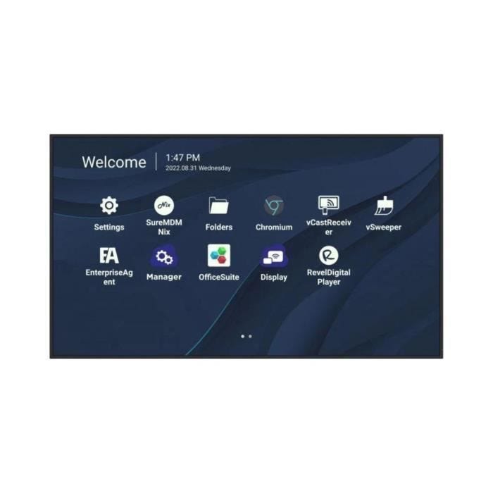 Ecran 55'' ViewSonic LFD 4K LED UHD 16:9 32Go 500nit 6.5ms 5000:1 178/178 VESA 400x200 2xHDMI, 2xUSB, 1xUSB Type-C,RJ45, RS232, HPs