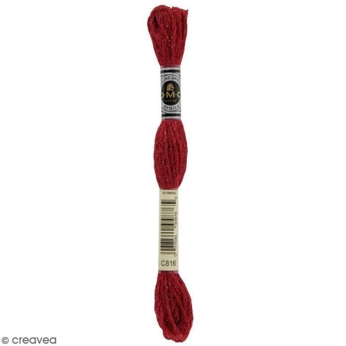 Fil à broder - DMC - Mouliné Etoile - 8 m - Coloris C816 - Coton et polyamide