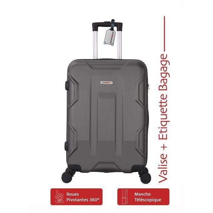 Valise Moyenne - ADC - Terra Gris - 65cm - 4 Roues 360° - 65L - 30kg