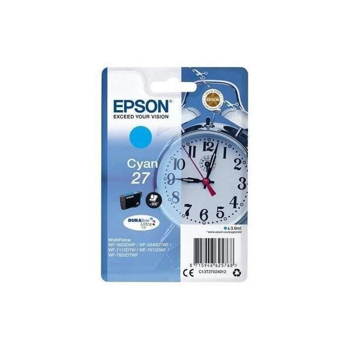 EPSON Cartouche d'encre T2702 Cyan - Réveil (C13T27024012)